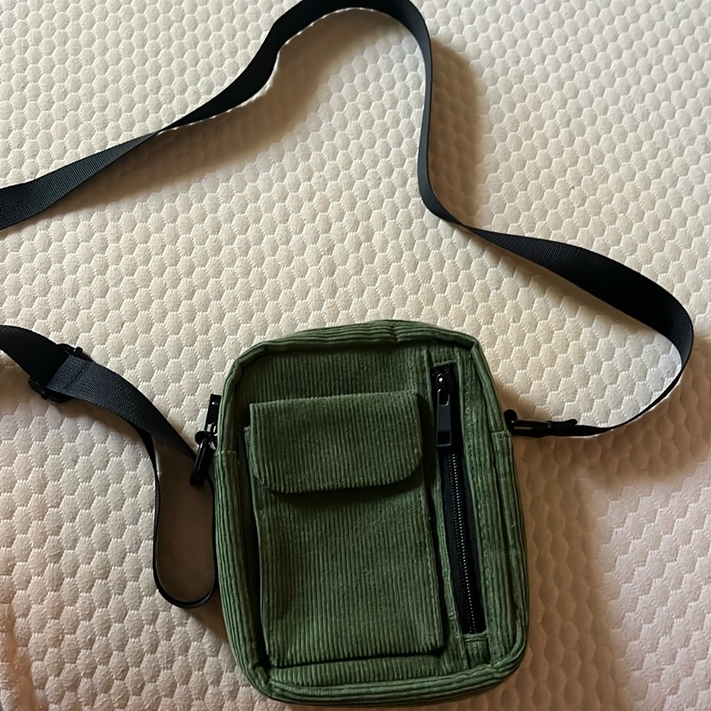Urban Outfitters green corduroy crossbody bag
